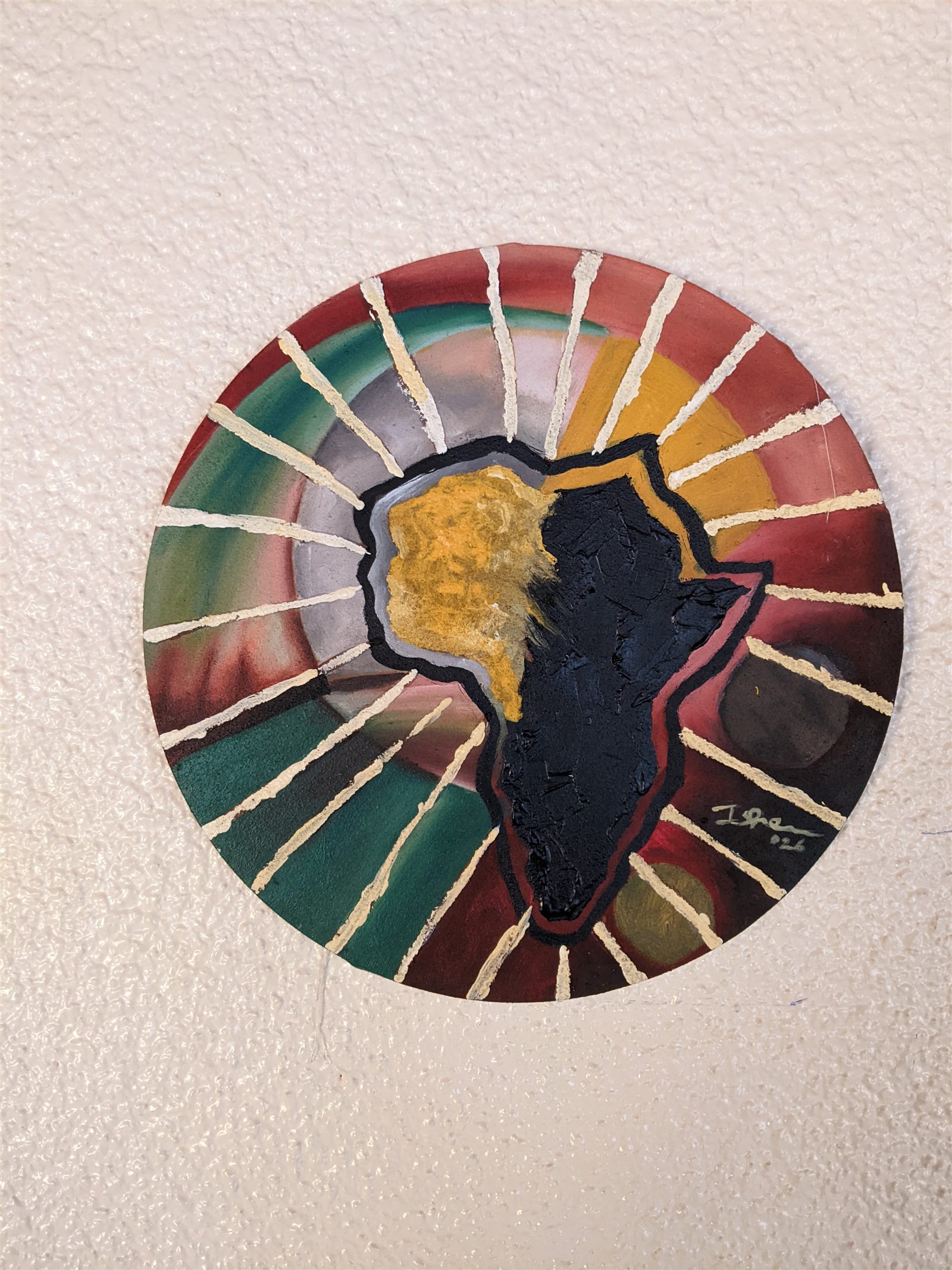 Africa Map Sunburst Disc